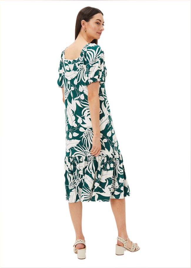  Aayra Palm Print Midaxi Dress Peacock 220924703