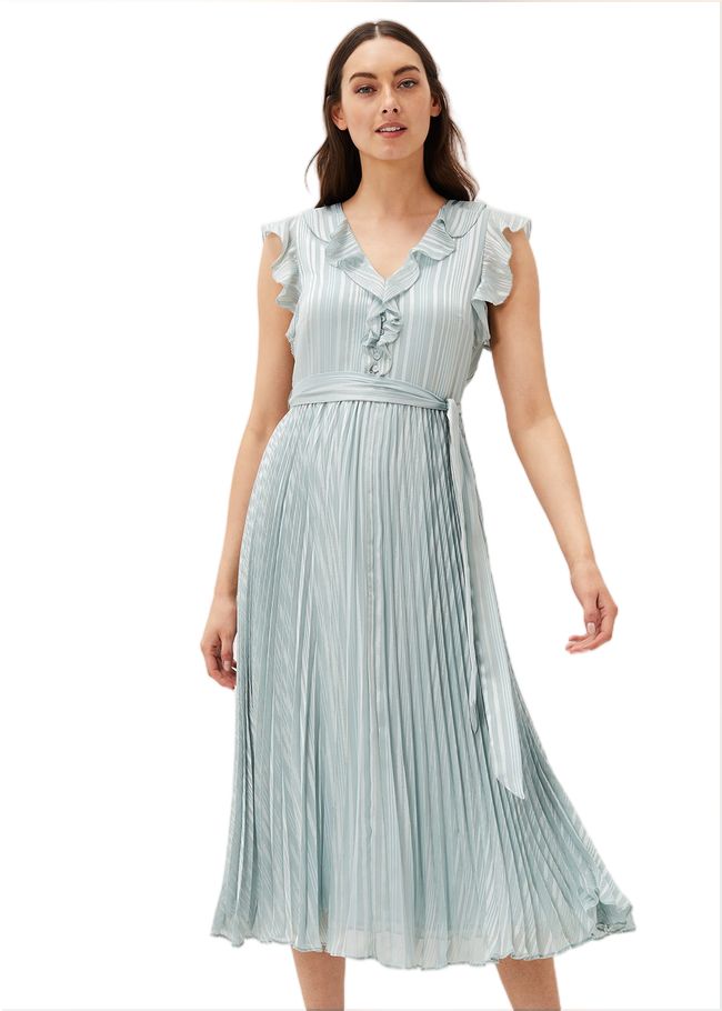  Carmella Pleated Dress Pale Sage 220925780