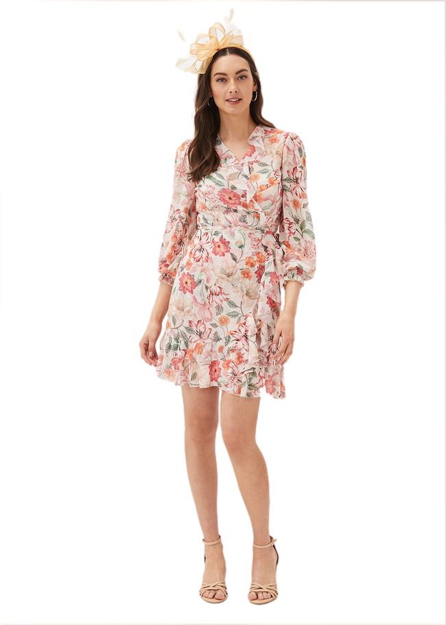  Melinda Floral Wrap Dress Ivory/Multi 220927931