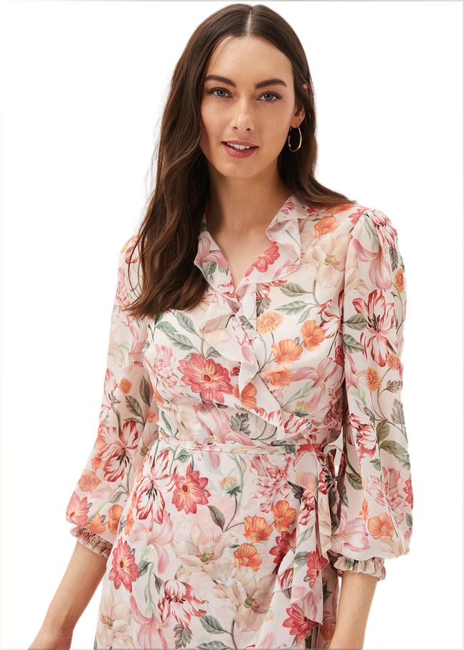  Melinda Floral Wrap Dress Ivory/Multi 220927931