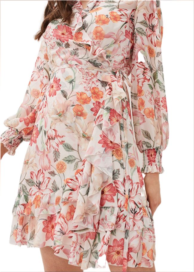  Melinda Floral Wrap Dress Ivory/Multi 220927931