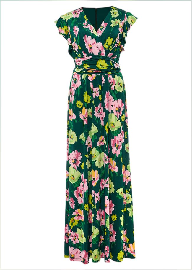  Effie Floral Jersey Maxi Dress Teal/Multi 220929761