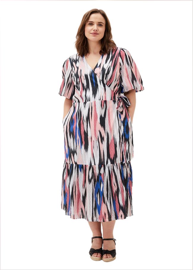  Caityln Cotton Wrap Midi Dress Multi-Coloured 220936000