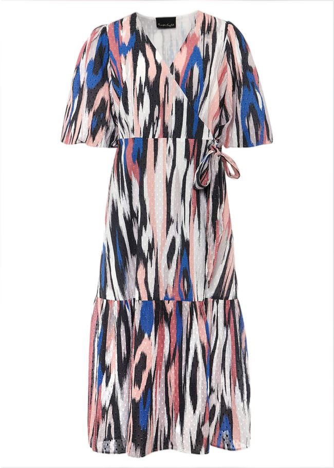  Caityln Cotton Wrap Midi Dress Multi-Coloured 220936000