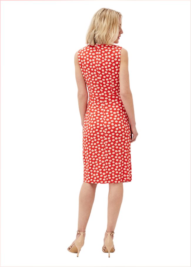  Tia Spot Midi Dress Orange/Cream 220954579