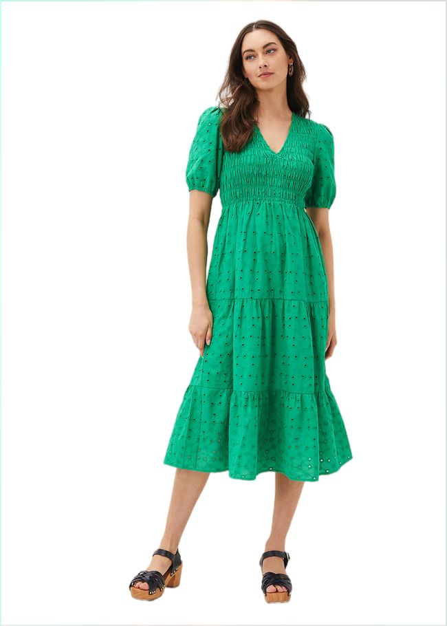  Gretta Broderie Dress Green 220963693