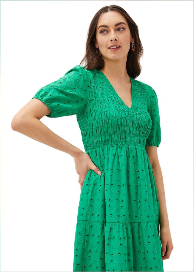  Gretta Broderie Dress Green 220963693