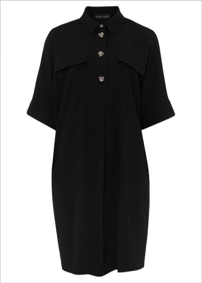  Faye Textured Tunic Dress Black 220972050