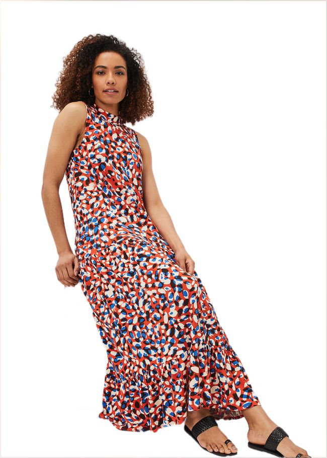  Kamilla High Neck Printed Maxi Dress Multi-Coloured 220976000