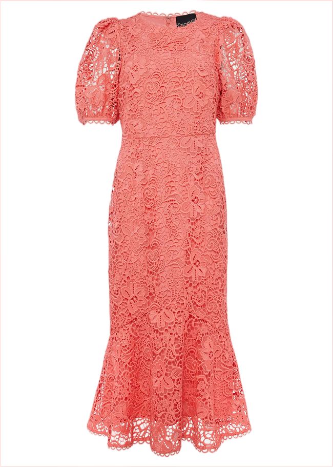  Lidia Guipure Lace Fishtail Dress Watermelon 220983536