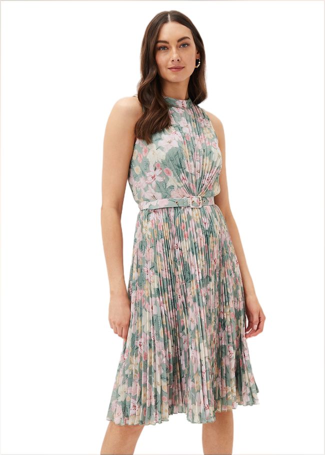  Simara Floral Pleated Dress Sage/Multi 220989739