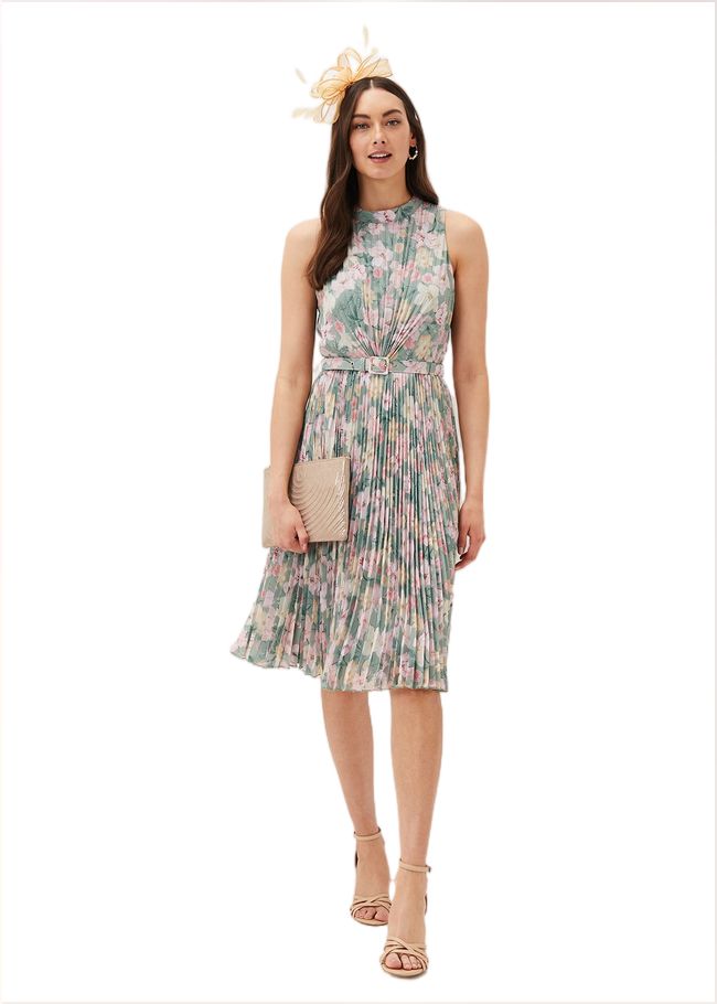  Simara Floral Pleated Dress Sage/Multi 220989739