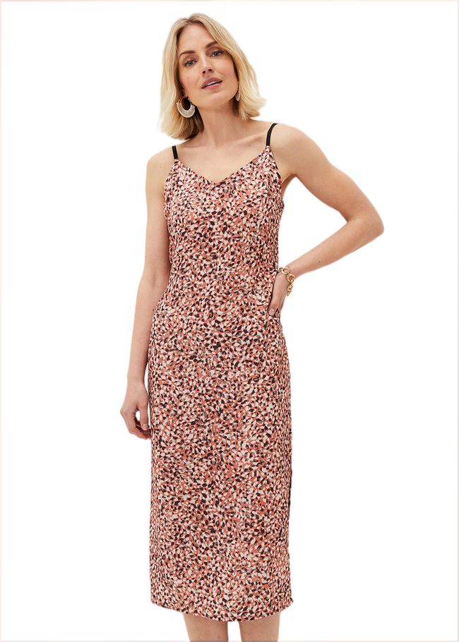  Ellerie Printed Slip Dress Natural 221007101