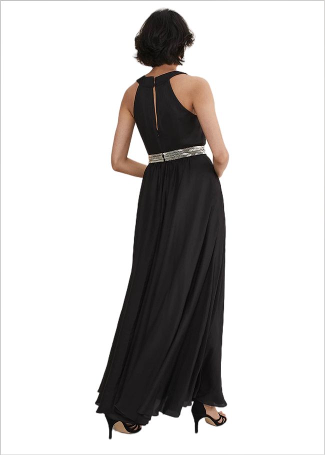  Vanessa Beaded Belt Maxi Dress Black 221014050