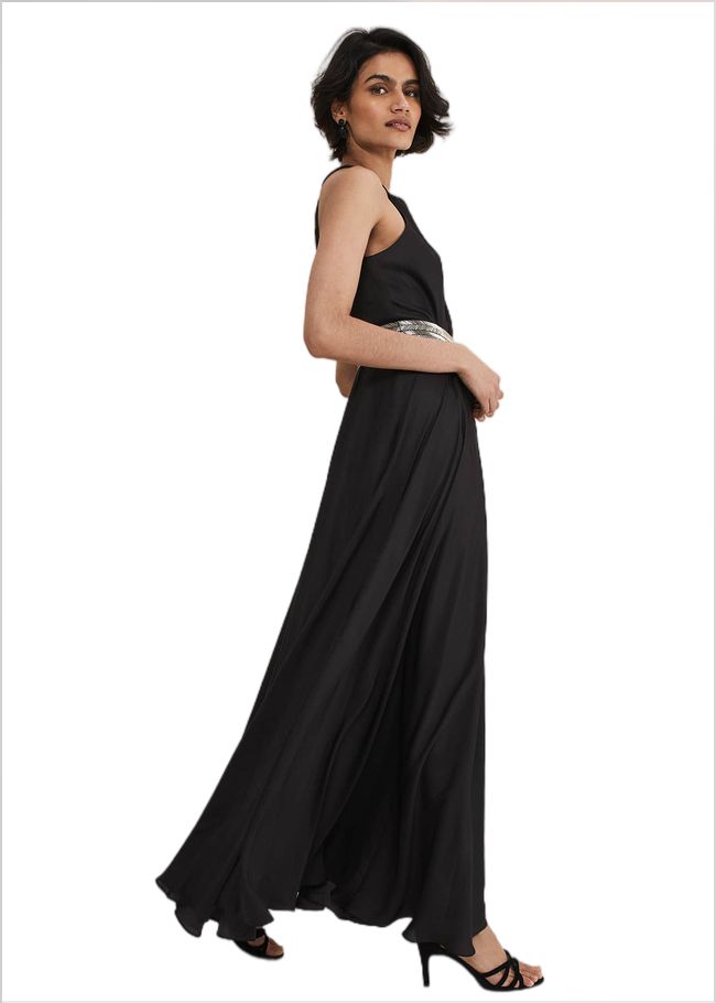  Vanessa Beaded Belt Maxi Dress Black 221014050