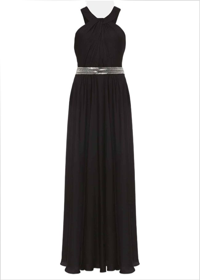  Vanessa Beaded Belt Maxi Dress Black 221014050