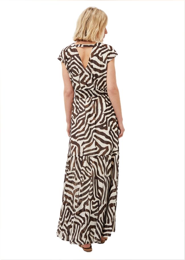  Zalaya Zebra Print Maxi Dress Multi-Coloured 221017000