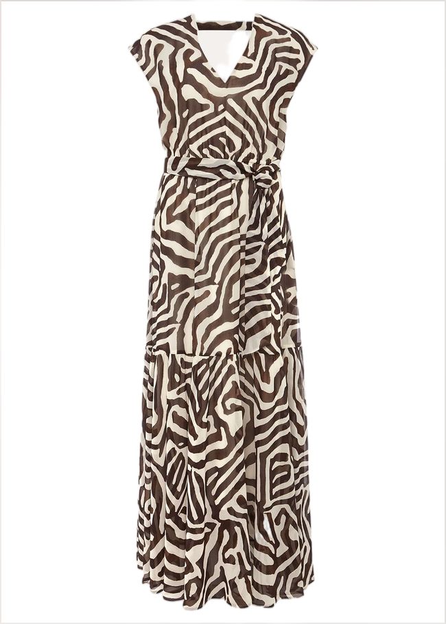  Zalaya Zebra Print Maxi Dress Multi-Coloured 221017000