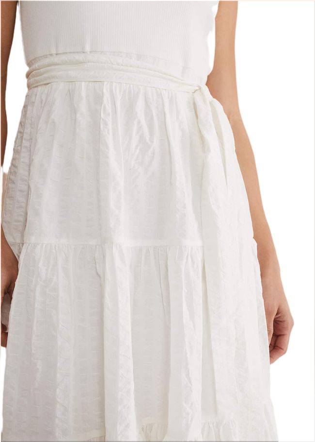  Jennie Strappy Tiered Dress White 221018055