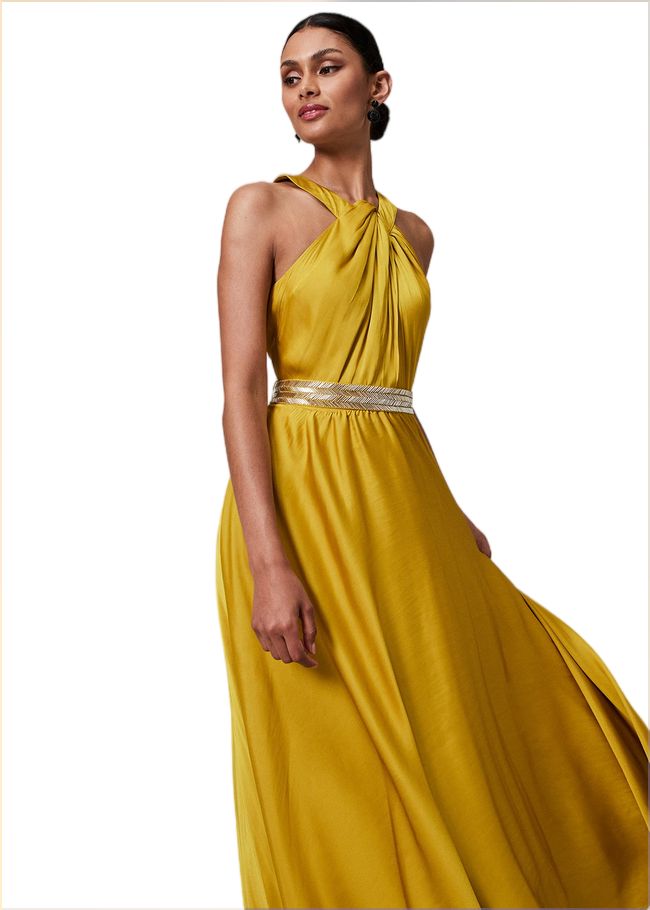  Vanessa Beaded Belt Maxi Dress Chartreuse 221024513