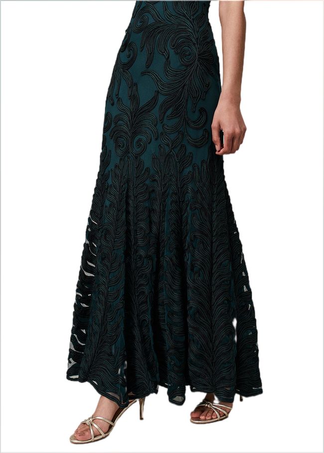  Marigold Tapework Dress Green/Black 221025248