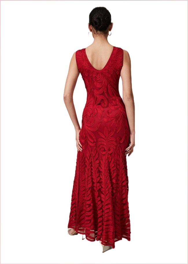  Marigold Tapework Maxi Dress Scarlet 221026731