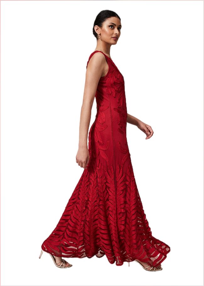  Marigold Tapework Maxi Dress Scarlet 221026731