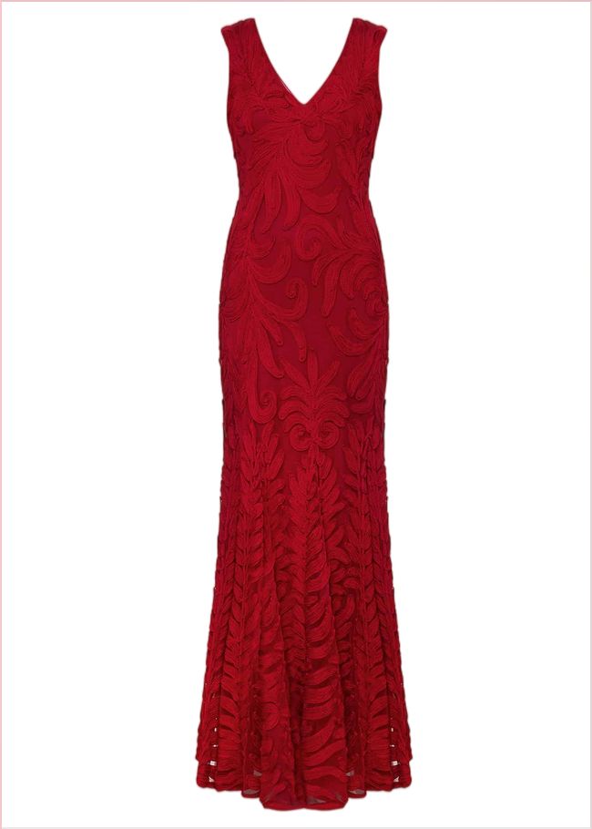  Marigold Tapework Maxi Dress Scarlet 221026731