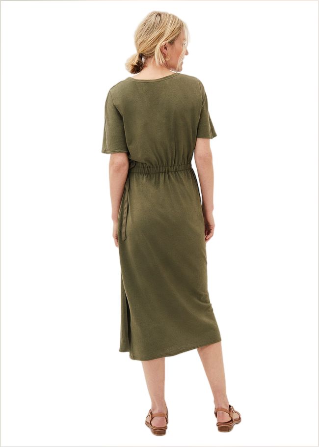  Emmalyn Cotton Midi Dress Khaki 221027507