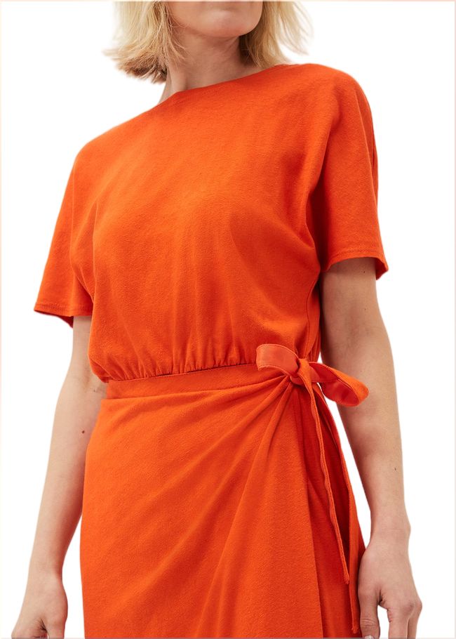  Emmalyn Cotton Midi Dress Tangerine 221028388