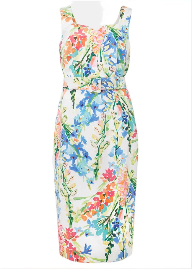  Serina Floral Midi Dress Ivory Multi 221034225