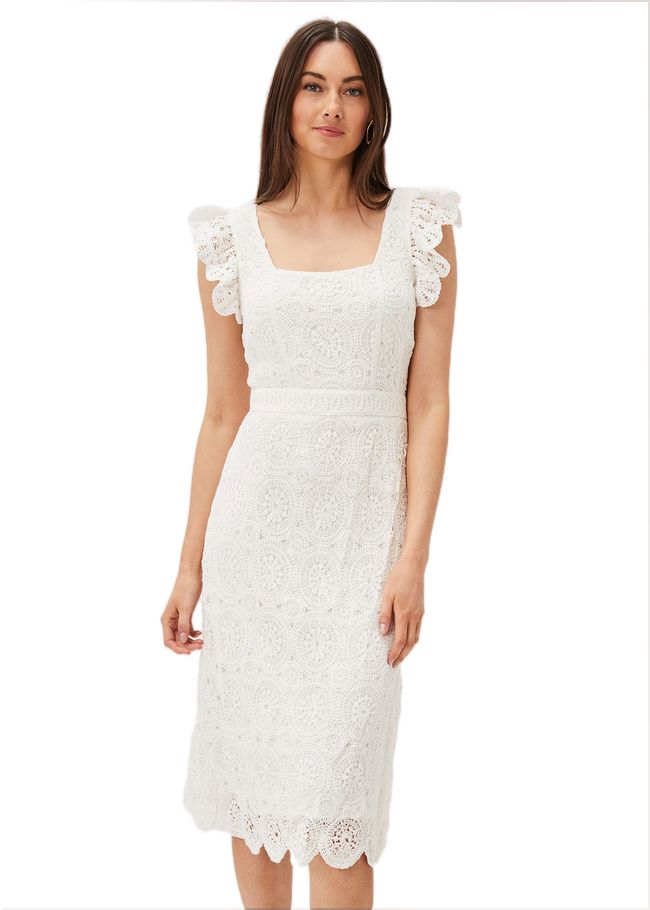  Tamari Crochet Knit Dress Ivory 221035106