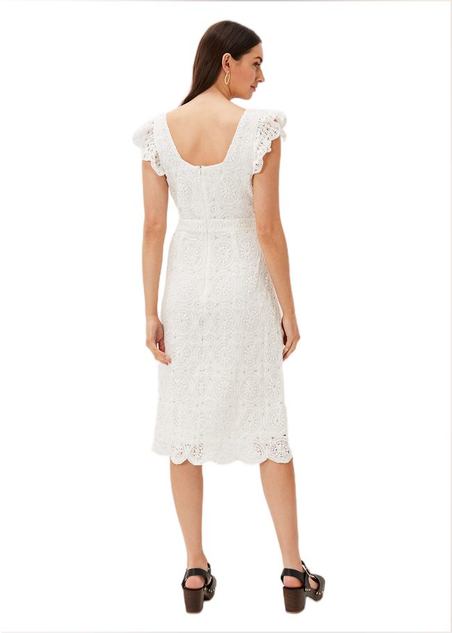  Tamari Crochet Knit Dress Ivory 221035106