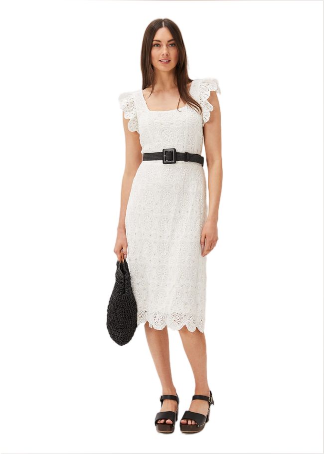  Tamari Crochet Knit Dress Ivory 221035106