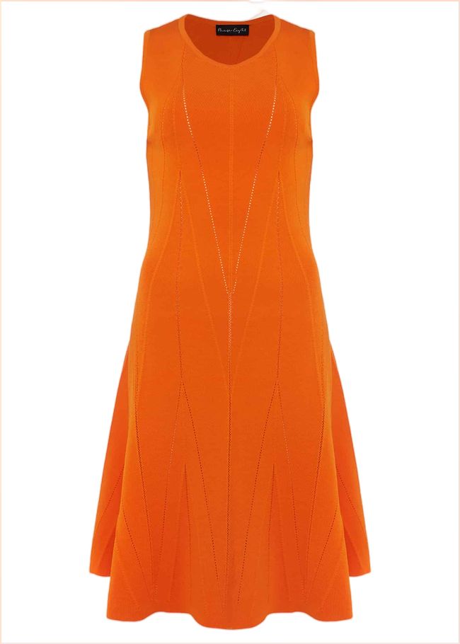  Jaya Stitch Detail Dress Orange 221040650