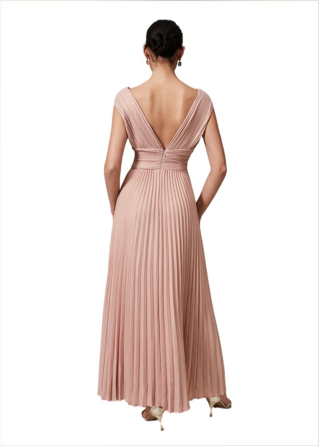  Nelly Pleat Dress Pink Champagne 221045660