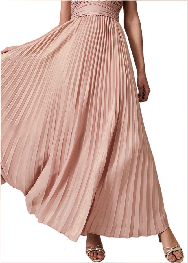  Nelly Pleat Dress Pink Champagne 221045660