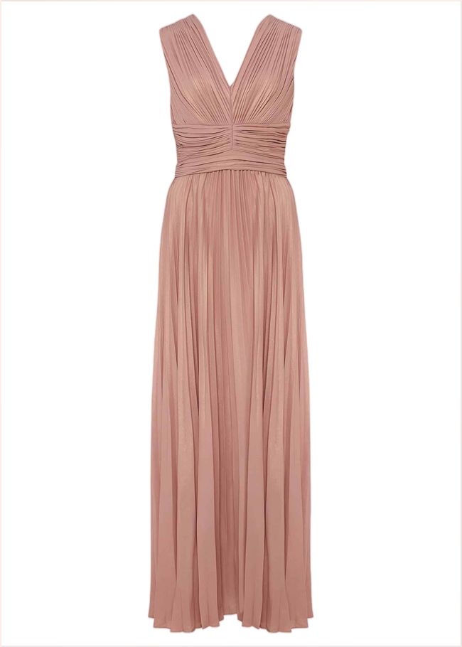  Nelly Pleat Dress Pink Champagne 221045660