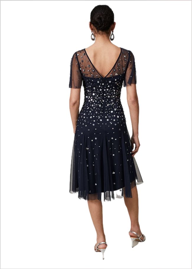  Molly Sequin Midi Dress Navy/Silver 221048032