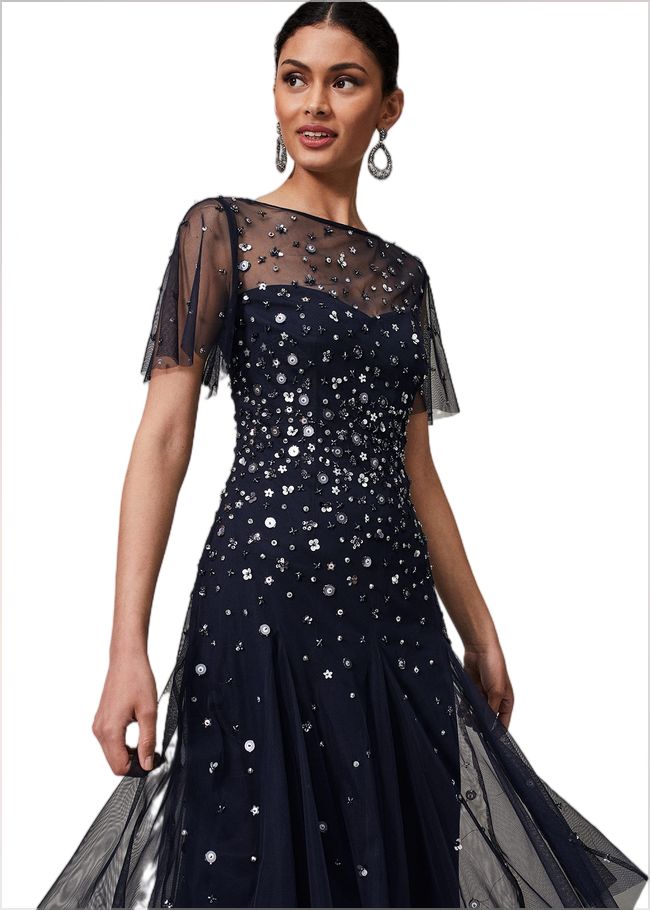  Molly Sequin Midi Dress Navy/Silver 221048032