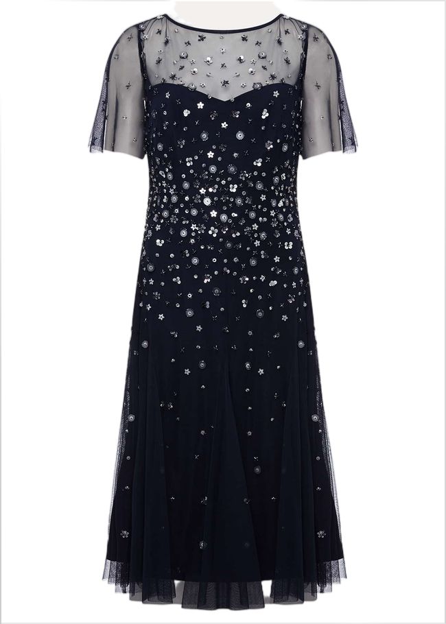  Molly Sequin Midi Dress Navy/Silver 221048032