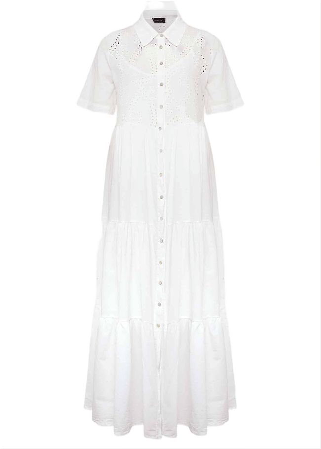  Alys Shirt Midaxi Dress White 221050055