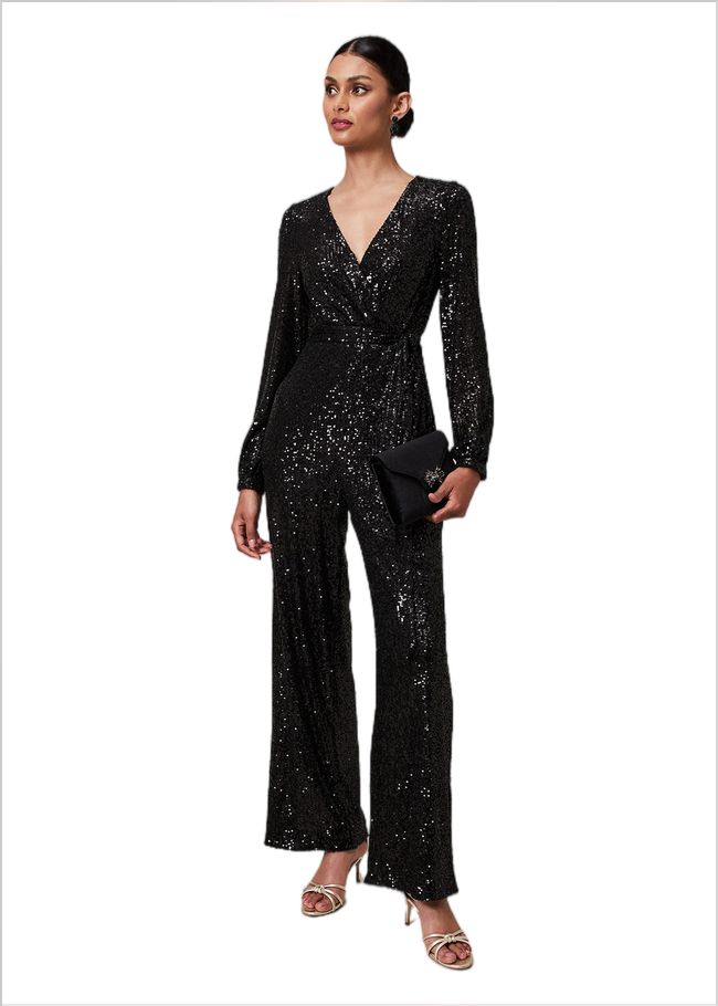  Alessandra Sequin Jumpsuit Black 221054050