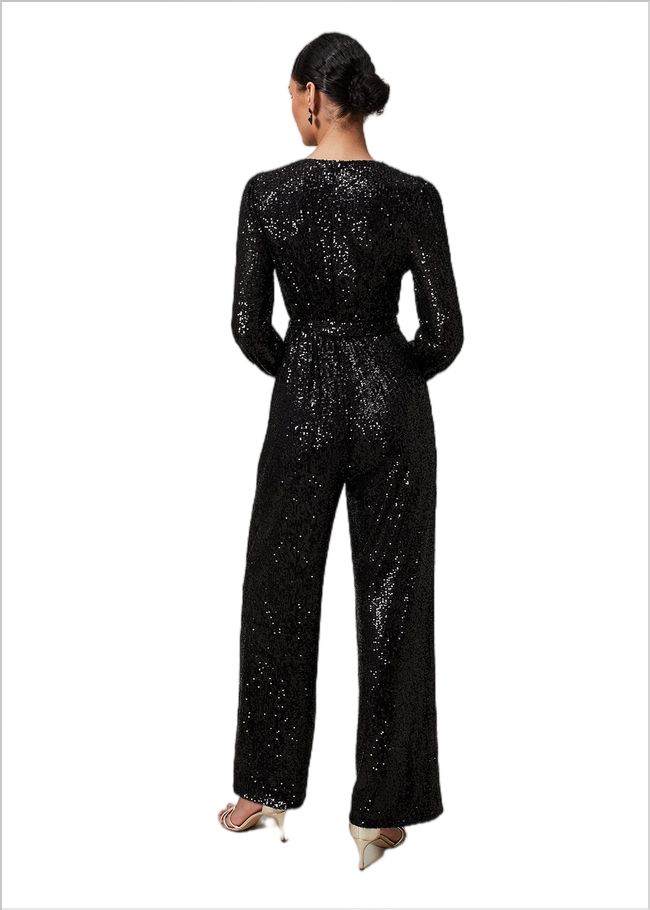  Alessandra Sequin Jumpsuit Black 221054050