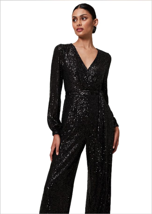  Alessandra Sequin Jumpsuit Black 221054050