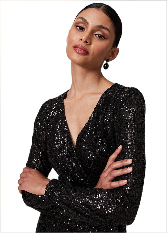  Alessandra Sequin Jumpsuit Black 221054050