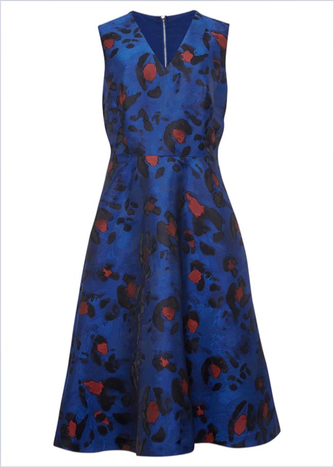  Clarisse Print Jacquard Dress Cobalt/Multi 221055581