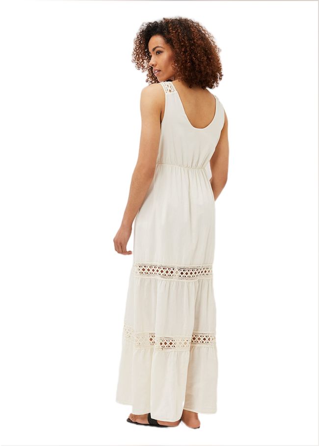  Mai Broderie Lace Maxi Dress Ivory 221061106