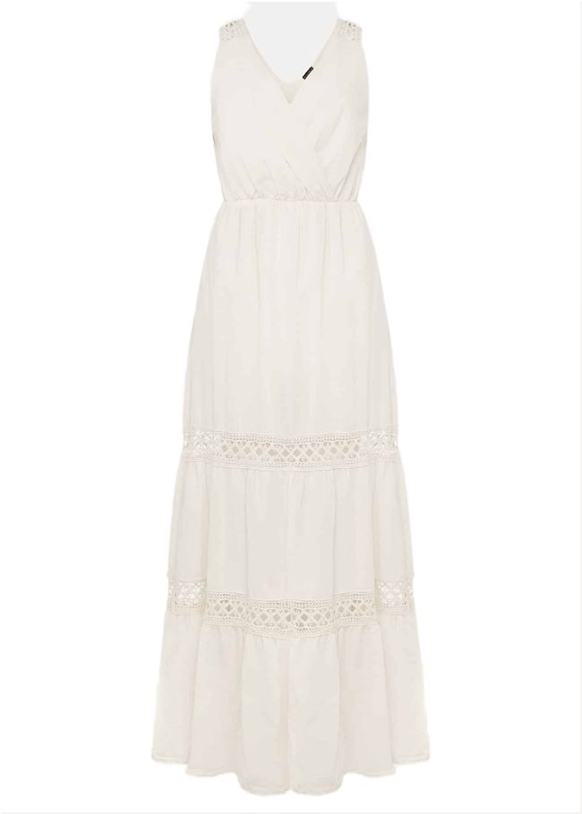  Mai Broderie Lace Maxi Dress Ivory 221061106