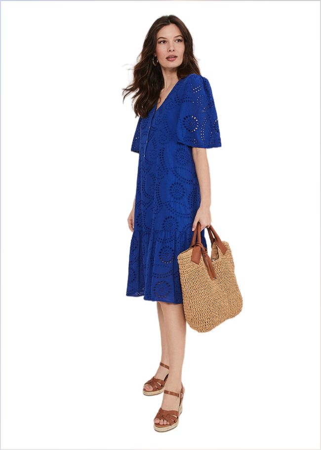  Meleri Broderie Dress Cobalt 221062751